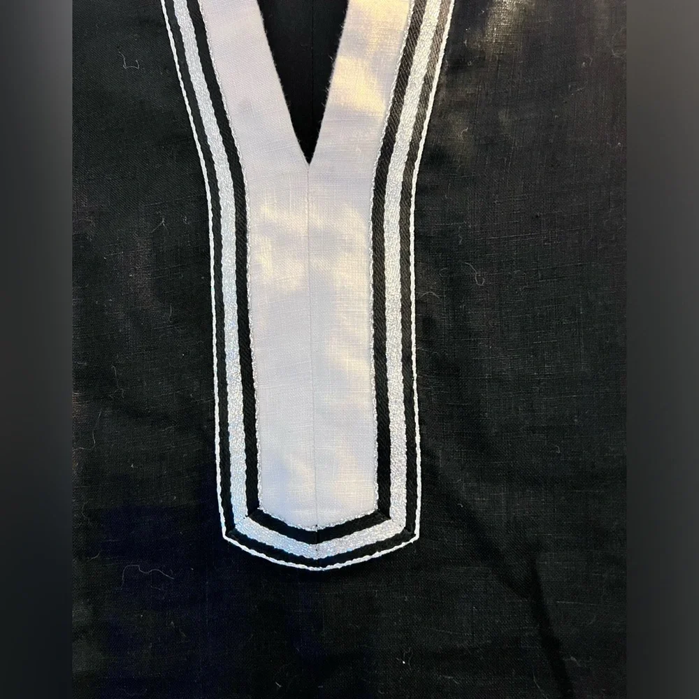 Tommy Bahama Two Palms Linen black and white dress